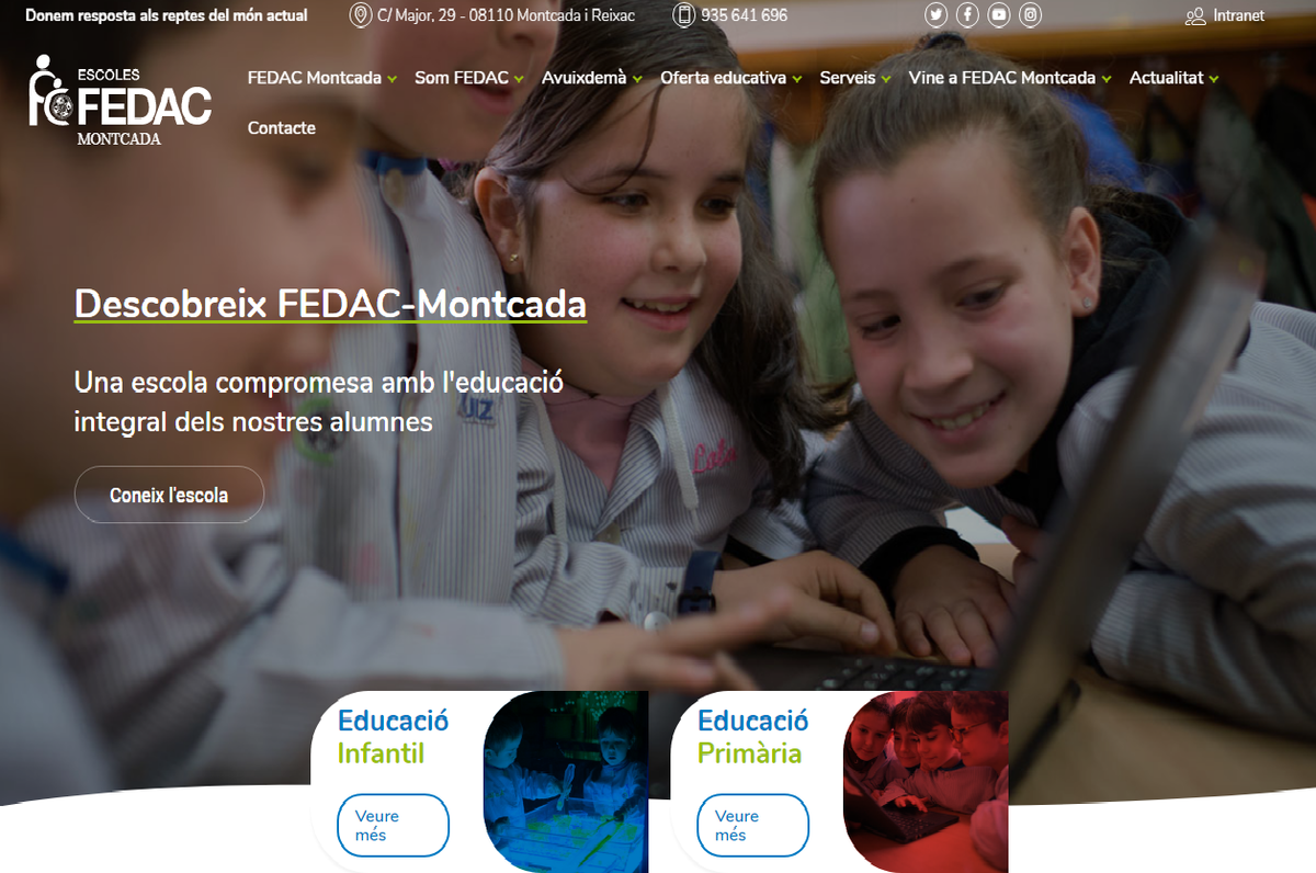 Nova web de l'escola FEDAC Montcada.